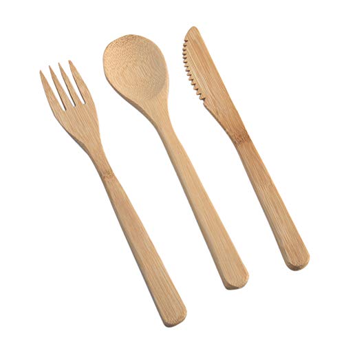 Cutlery Set Accessories Eco Friendly Spoon Fork Portable Utensils Travel Outdoor Non Stick Kitchen Home Reusable Bamboo Camping(Set 6) #TOP2