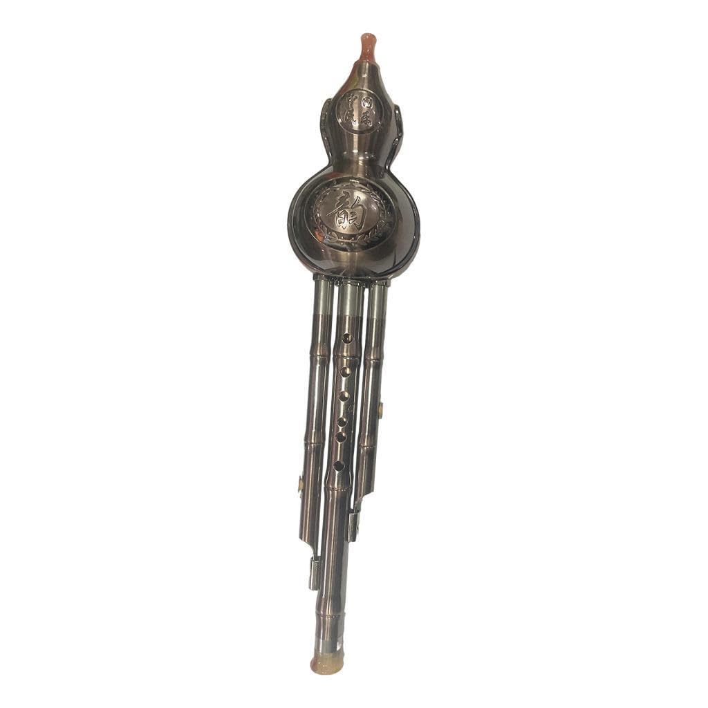 Strumento flauto Hulusi, flauto cucurbita con custodia, splendidamente realizzato, adatto per principianti che apprendono musica. Squisito strumento, tasto c, 42 cm