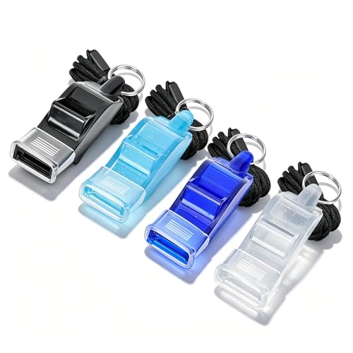 Silbatos deportivos ABS con cuerda y protector de dientes x4 miniatura 1