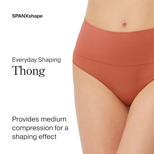 Image of SPANX SPANXshape Everyday Shaping Thong - Core Control Shapewear Underwear - Invisible Under Clothes - Seamless Design