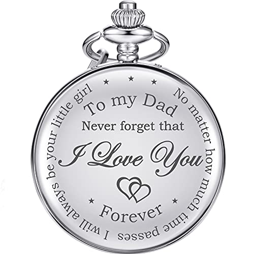 Montre de Poche Gousset Gravée Souvenir Fille Papa Horloge Collection
