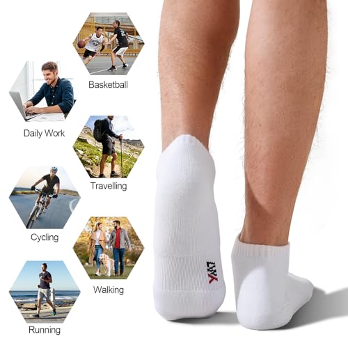 LWK Men's Bamboo Viscose Ankle Socks 10-Pack, Thick Cushioned, Seamless Toe, Moisture Wicking, Arch Support, Gift Box by LWK - Image 6