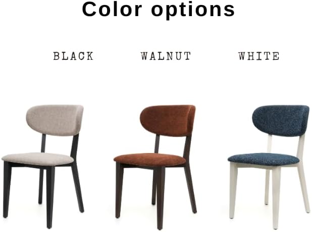 Miniatura 7 de BISCHAIR - Juego de 4 sillas de comedor de madera tapizadas de mediados de siglo modernas para muebles de habitación con diseño ergonómico duradero