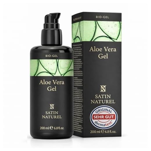 Aloe Vera Gel BIO - 200ml – Das Beste der Aloe Vera Pflanze – Vegan – Natürliche After Sun Pflege - Bei Sonnenbrand & als Feuchtigkeitscreme Gesicht Satin Naturel