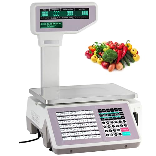 Báscula electrónica con etiqueta digital y doble pantalla LCD miniatura 1