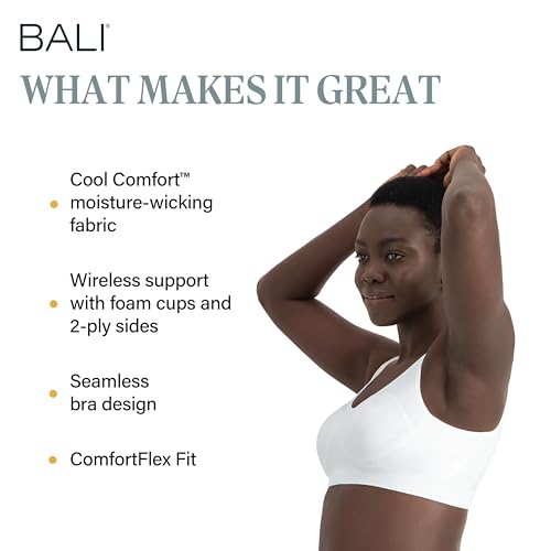 Image of Bali Women's Wireless Bras for Women - Comfort Revolution Wireless Bra - Adjustable & Supportive - Plus Size Women