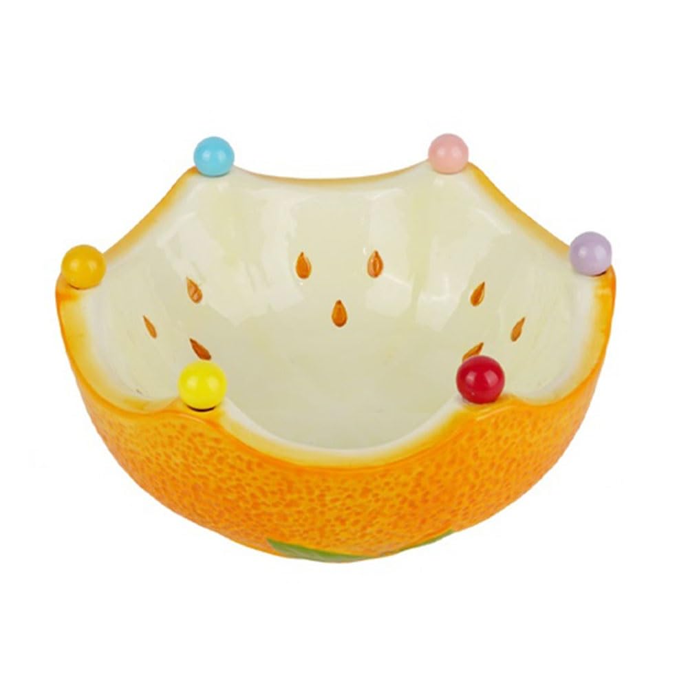 Piatto di frutta Ciotola for frutta in ceramica a forma di arancia, perline colorate, ciotola decorativa for snack, piatto da portata decorativo