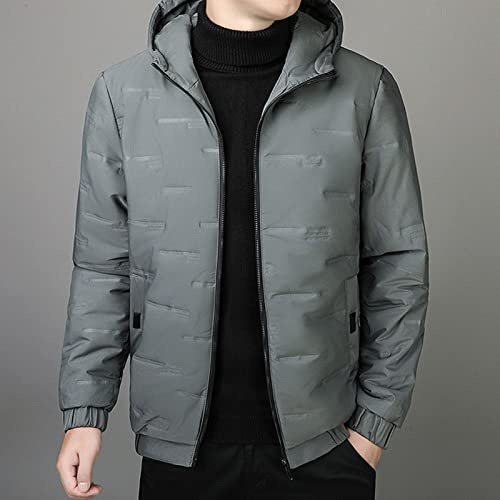 JEsilunmaMY Men's Winter Cropped Hood Puffer Jacket Lightweight Zip Up Warm Thicken Down Coat Fashion Windproof Padded Coat3
