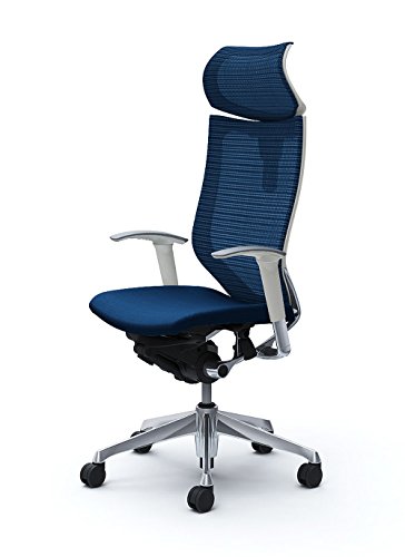 オカムラ デスクチェア オフィスチェア バロン 可動ヘッドレスト 可動肘 座クッション ミディアムブルー CP81BW-FEF4