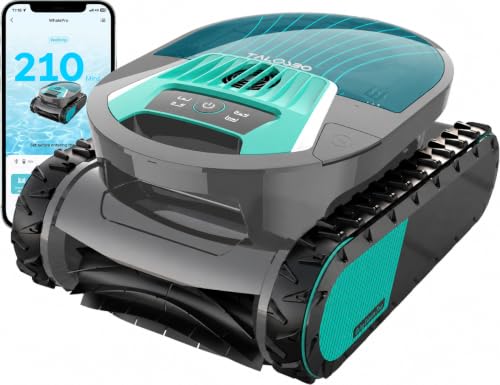 BRINBO Pleco Pro Cordless Robotic Pool Cleaner for Inground Pools, Automatic Pool Vacuum with App Control, Smart Navigation, Wall Climbing, Waterline Cleaning & Dual-Layer Filtration, Stone Gray