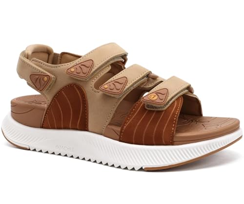 Image of ONCAI Women's Walking Sandals with Arch Support Hiking Athletic Sandals Woman Outdoor Cushion Footbed Water Summer Thick Rubber Soles Sandalias Mujer Size 6-12