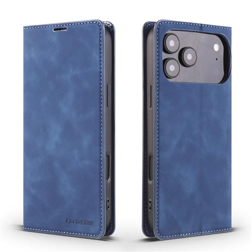 Étui iPhone 17 en cuir marron rétro clapet magnétique chic