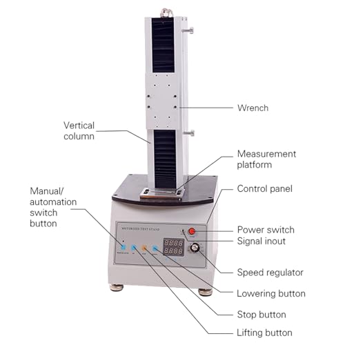 AEL-1000N Electric Force Gauge Test Stand Electric Single Column Vertical Breaking Force Testing Test Machhine Electric Push Pull Test Stand | Maximum Load 1000N | Effective Stroke 200mm