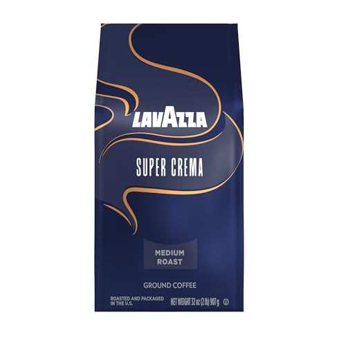 Lavazza Super Crema Ground Coffee, Medium Roast, Arabica and Robusta Blend, 32 oz Bag (Pack of 1)