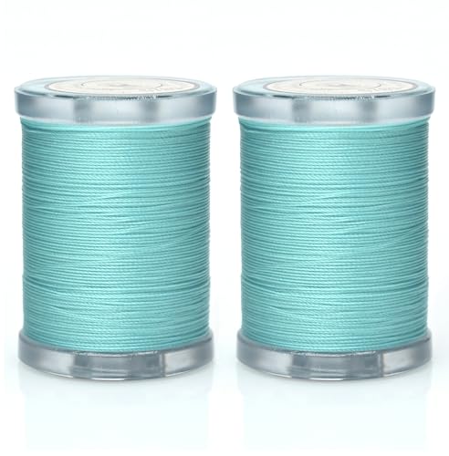 Image of Selric 300Yards Extra Strong Bonded Nylon Thread for Leather Sewing, Aquamarine Heavy Duty Upholstery Thread for Heavy Fabric (2 Spools)-Aquamarine