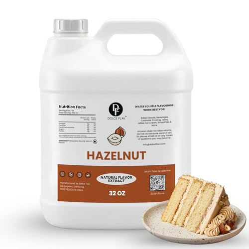 Image of Dolce Flav Natural Hazelnut Flavoring Concentrate | Water Soluble | 32 Fl Oz