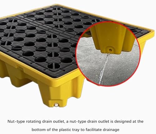 Leakproof Oil Spill Tray - Anti-Slip Containment Platform for Industrial Use - Modular Storage Pallet for Garage & Warehouses