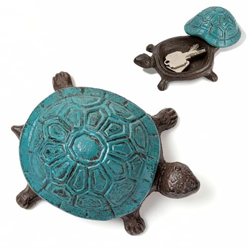 Ionela Turtle Key hiders Outside Garden Hide a Key Antique Blue