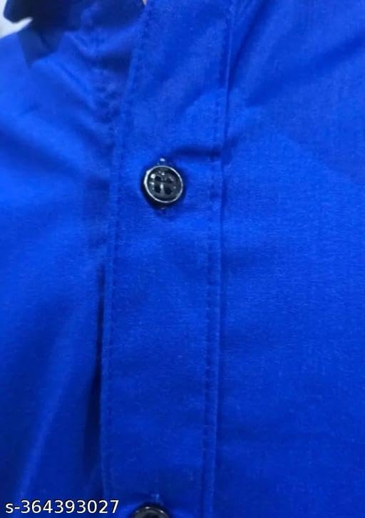 Image of for Men Cotton Blend Full Sleeve Solid Spread Collar No Pocket Casual Wear Shirt