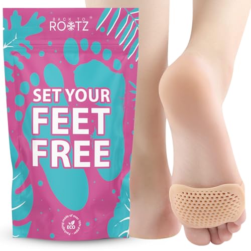 ROOTZ® | 4x Almohadillas Metatarsales para Alivio del Dolor de Metatarsalgia | Plantillas de Gel para Neuroma de Morton y Dolor de Antepié | Diseño Anatómico | 2 pares