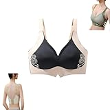 HUIBAOS Super Gather Wireless Push-Up Bra,Push-Up Seamless Bra,Soft Comfort Seamless Bra (Black,2XL)