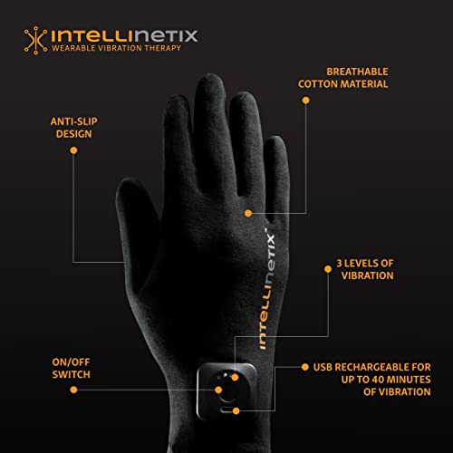 Intellinetix Therapy Gloves – Vibrating Arthritis Gloves – Small - Version 2.0