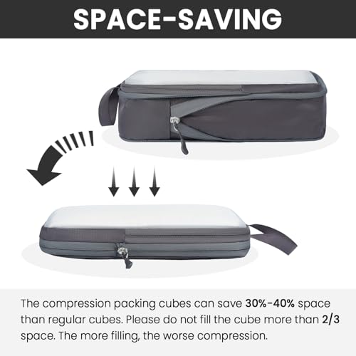 Image of BAGAIL 6 Set Ultralight Compression Packing Cubes Packing Organizer for Travel Accessories Luggage Suitcase Backpack