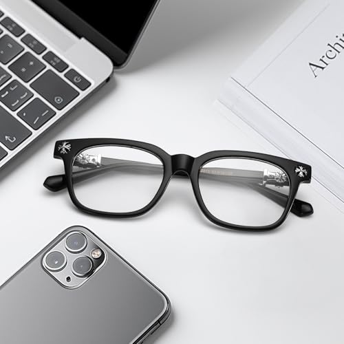 Image of Classic Thick Glasses for Men Women Square Frame Clear Lens Glasses Non Prescription Eyeglasses