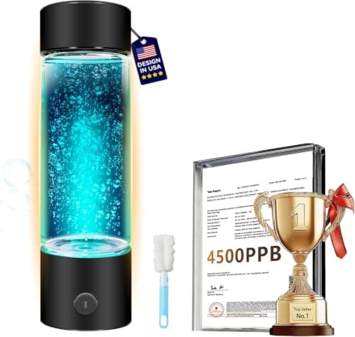 2026 New Hydrogen Water Bottle-Hydrogen Concentration up to 4500 PPB【Certified Hydrogen Generator】 2026 SPE/PEM Technology Odorless Double Hydrogen Content for Sports/Home/Office/Travel HC03 ca