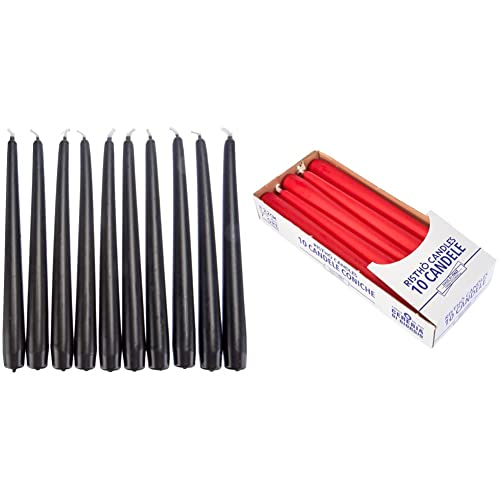 Cereria de Giorgio risthò bougies coniques pour bougeoir, cire, noir, 2.2 x 25 cm, 10 unités & Risthò bougies coniques pour bougeoir, cire, rouge, 2.2 x 25 cm, 10 unités Cover