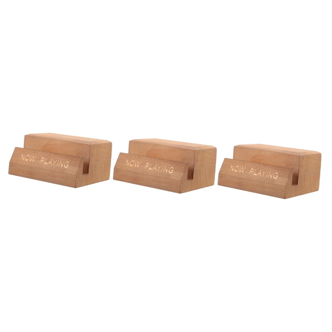Amosfun 3 Pezzi portadischi in legno arredamento supporto in vinile giocare scaffale per esposizione di mensola vinili porta copertina dell'album portadischi in vinile di legno Brown