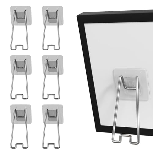 JINGHANGER 6 Piezas Caballete Trasero de Marco de Fotos de Pie de Metal - Soporte Para Marcos 13 cm