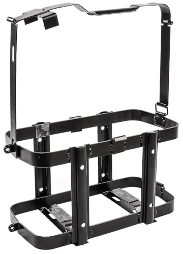 JEGS Jerry Can Holder | 5/16 � Mounting Holes | Works With JEGS Brand 5-Gallon Jerry Can Part Number 555-80235 | Black Powdercoated Steel | 18' High x 13' Long x 6-1/4' Wide