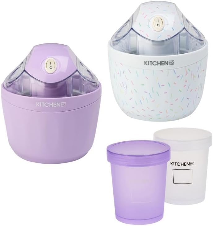 Kitchen HQ 2-Pack Ice Cream Makers with One-Pint Containers (Renewed)