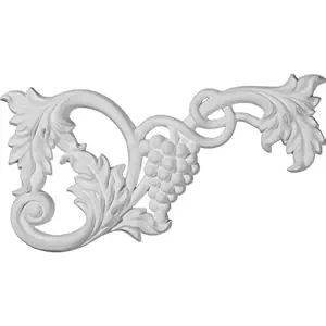 Ekena Millwork ONL12X06X01GR-R 12 5/8-Inch W by 6 3/4-Inch H by 1-inch P Large Grape and Leaf Onlay, Right