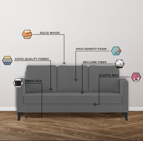 Image of The MM Furniture store Premium Fabric Sofa - Ash (3+2 Seater)