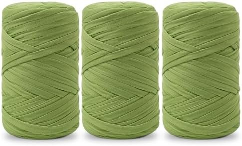 Vincona 3x200g T-Shirt Garn, TShirt Garn zum Häkeln, Geeignet für gehäkelte Taschen, Körbe, Wandbehänge, Heimdekoration, DIY-Bastelarbeiten-Eiergrün 11