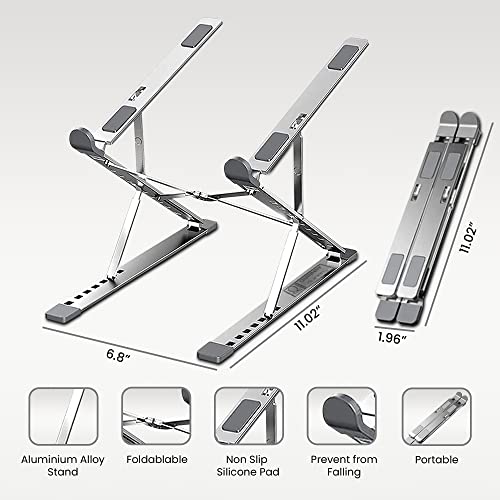 QuinnryQuinnry-Laptop-Stand-Adjustable-Portable-Foldable-Laptop-Riser-7-Layer-Height-Adjustment-Laptop-Holder-Office-Desk-Accessories-Ergonomic-Laptop-Elevator-for-Desk-Work-from-Home
