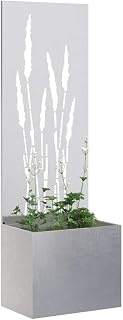 vidaXL Garten Sichtschutz-Leinwand Silber 50 x 150 cm Edelstahl, Dekorative Einlagen, Moderne Garten- und Terrassenschirme, Sichtschutz, Landschafts-Panel, dekorative Trennwand