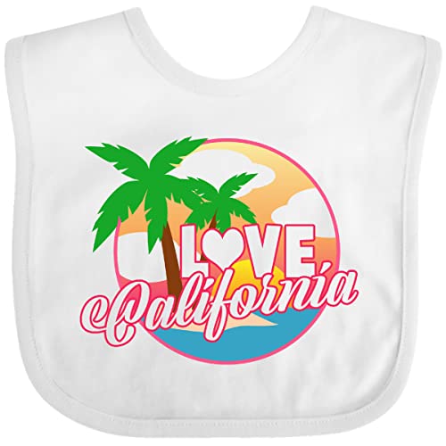 inktastic I Love California with Ocean and Palm Trees Baby Bib