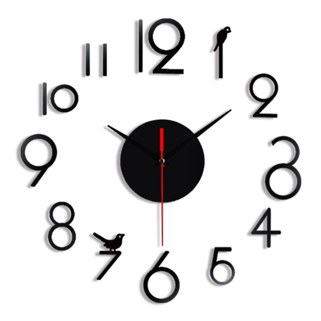 Horloge murale silencieuse 40 cm autocollante amovible acrylique 3D