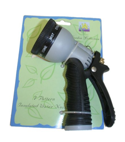 Insulated 7 Pattern Water Nozzle with Soft Grip Handle ~ Grey