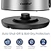 COMFEE' Stainless Steel Electric Kettle, 1.7 Liter Tea Kettle Electric & Hot Water Kettle, 1500W Fast Boil with LED Light, Auto Shut-Off and Boil-Dry Protection