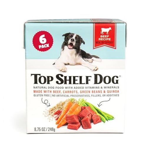 Fresh Dog Food, All Natural Complete Meal or Kibble Topper, Shelf Stable Premade Wet Recipe with Added Vitamins & Minerals for Picky Eaters Puppies Seniors (Beef, 6 x 8.75oz Cartons)