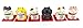 Yakushigama Mini Maneki Neko Set - 6 Antique Black Porcelain Cat Figurines