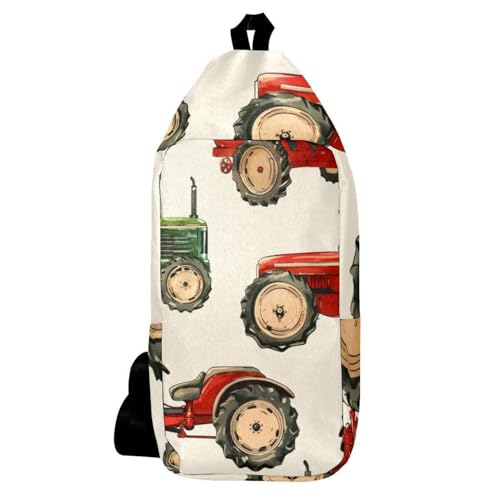 Mochila cruzada de hombro para senderismo y viajes con diseño de tractores para hombre y mujer