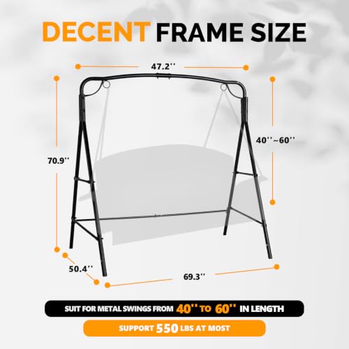 Image of VINGLI Heavy Duty Porch Swing Stand, 660 LBS Steel Frame, Black