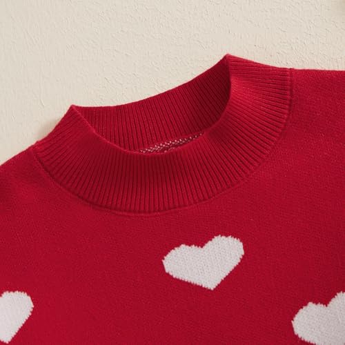 Mommy and Me Matching Valentines Sweaters Heart Print Long Sleeve Crew Neck Knitted Pullovers Knitwear4
