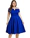 Lalagen Women's Vintage 1950s Party Cocktail Wedding Swing Midi Dress Blue XXL