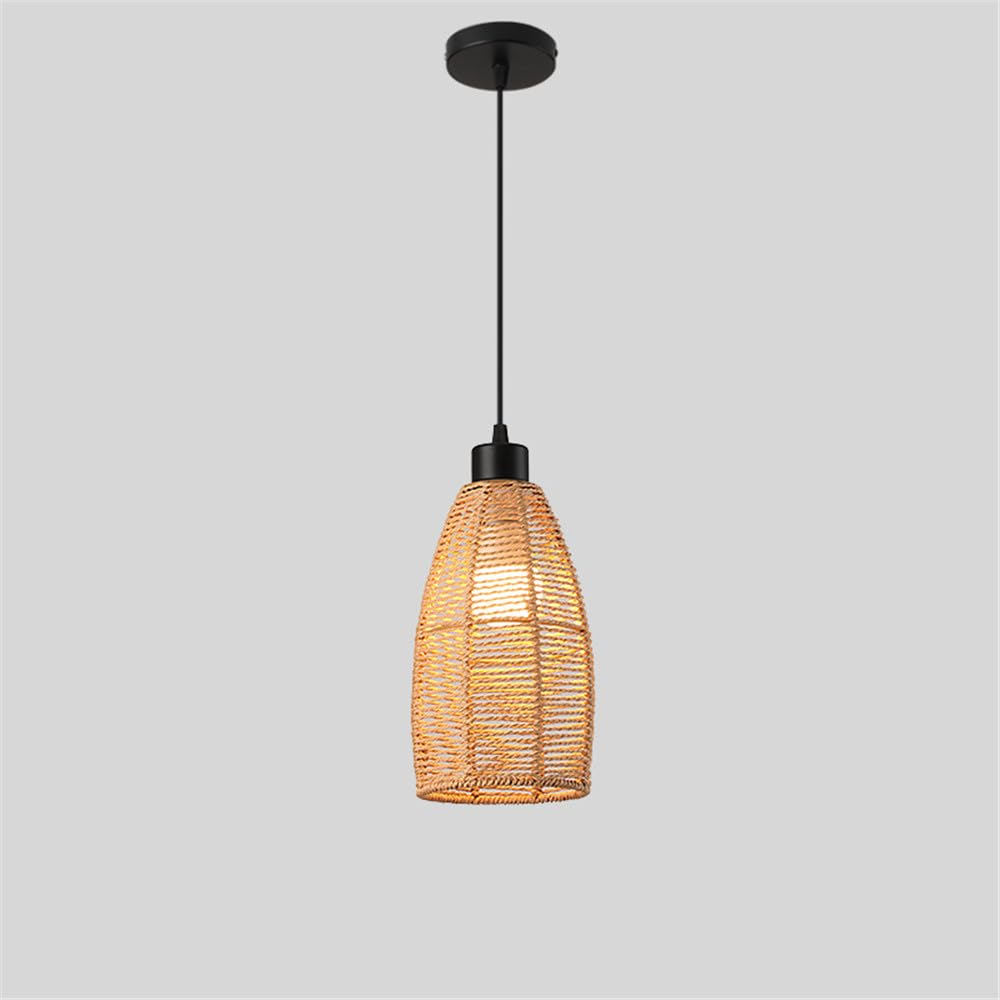 SXWNBIFH Industrial Style Retro Hemp Rope Pendent Lamp Personality Creative Internet Bar Cafe Restaurant Bedroom Clothing Store Bar Counter Chandelier (N D13CM)